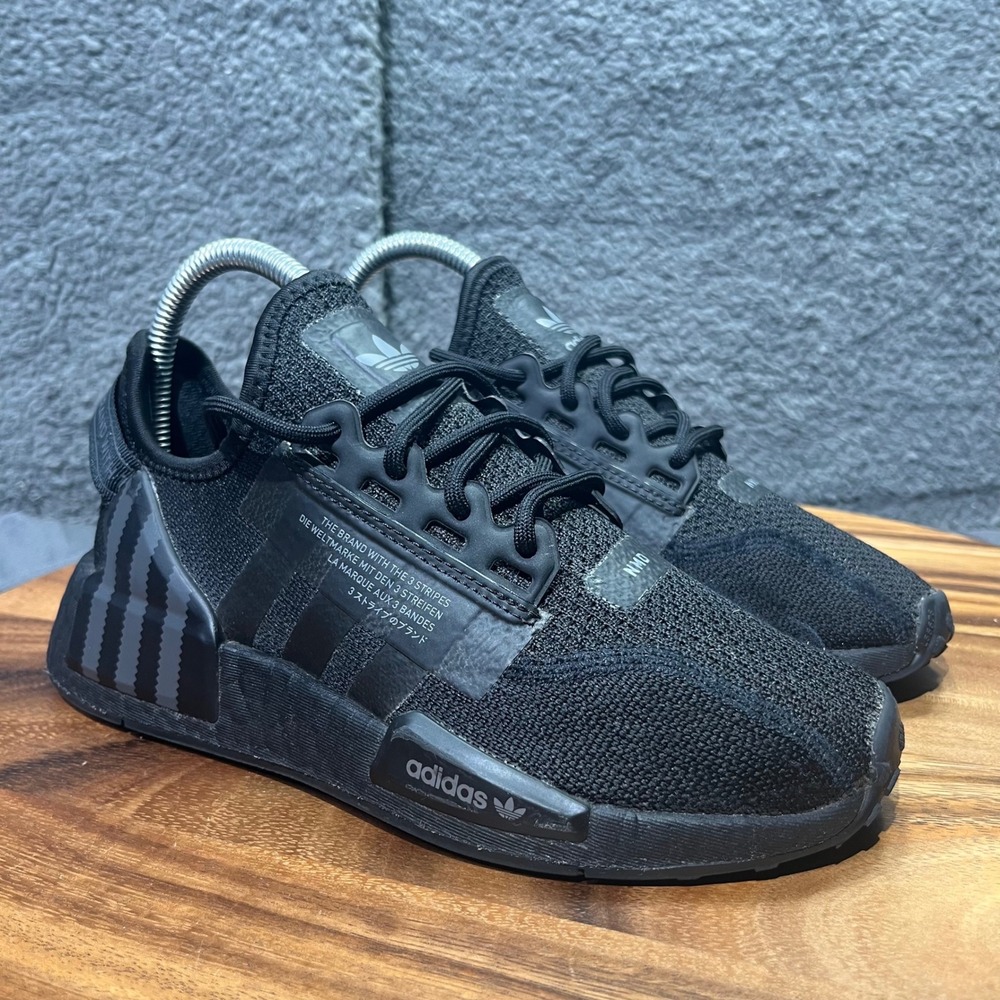 Adidas NMD R1 Mens Black‎ Casual Lifestyle Lace Up Sneakers Shoes Size 4 - Picture 3 of 12